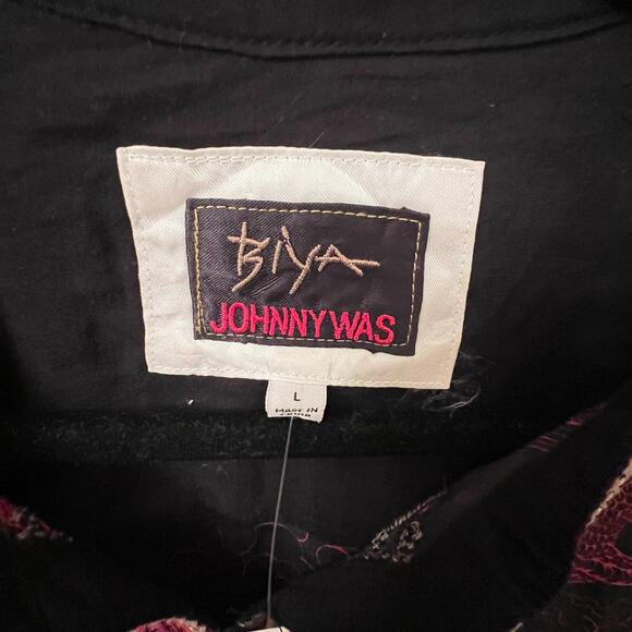 JOHNNY WAS NWT Biya Belina 100% Silk Embroidered Top Boho Chic. Womens Large - Picture 5 of 6